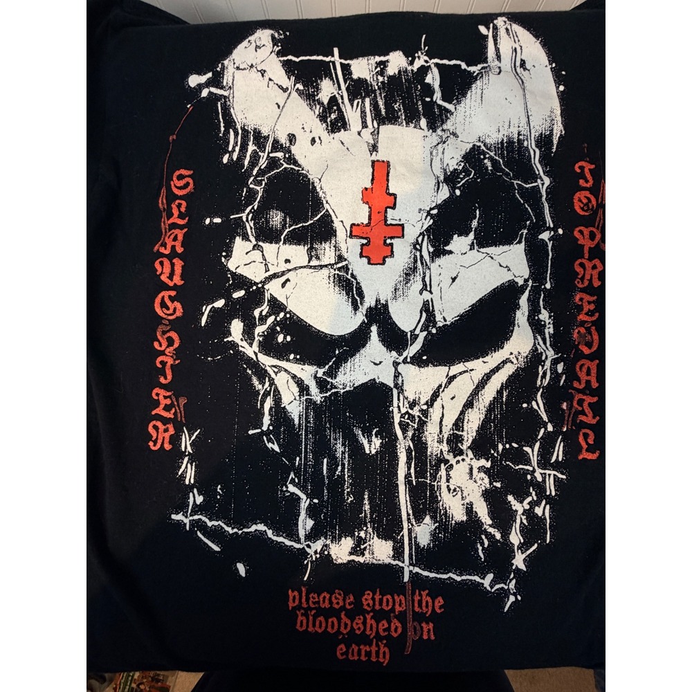 Slaughter to Prevail Band T-Shirt Black Red Logo Skull Graphic Mens Large L